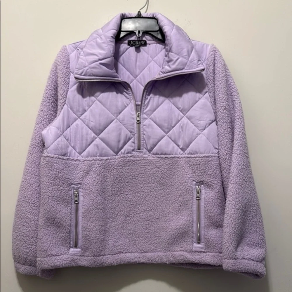 J. Crew Purple Puffer Jacket with Quilted Design